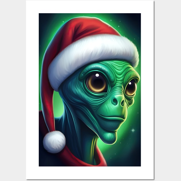 Alien Santa Claus Wall Art by roswellboutique